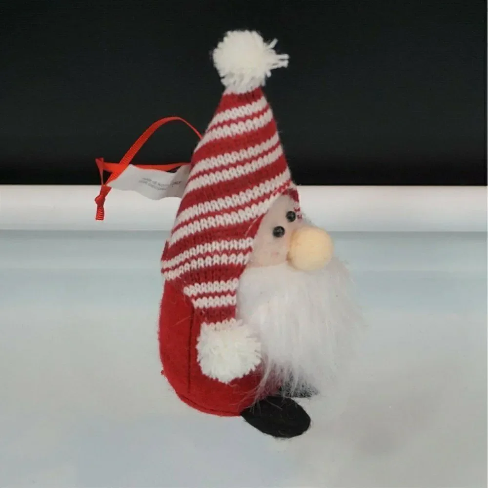 Christmas Gnome Felt Bottom Striped Knit Hat 7